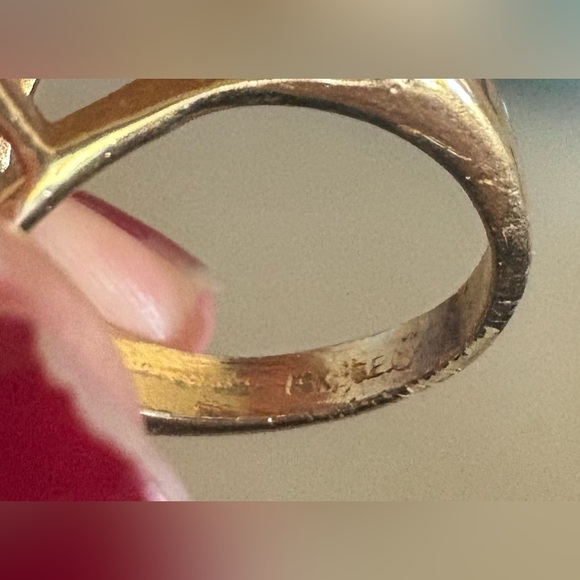 Vintage 18k Gold Plated Multi-Tiered CZ Diamond Ring - Size 6.5 - Picture 6 of 7